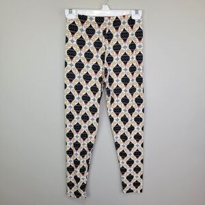 Black Christmas Ornament Polyester Spandex Ankle Leggings One Size‎ Fits All